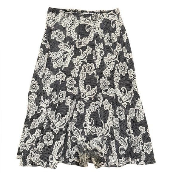 Joseph Ribkoff Black and White Asymmetrical Skirt - Picture 1 of 2
